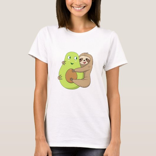 Niedliche Lazy Sloth Animal Avocado Lover Geschenk T-Shirt (Vorderseite)