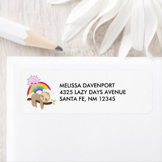 Niedliche Lazy-Sloth mit Sun & Rainbow (Insitu)