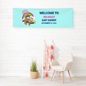 Niedliche Lazy-Sloth mit Sun & Rainbow Banner (Insitu)