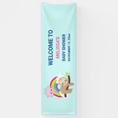 Niedliche Lazy-Sloth mit Sun & Rainbow Banner (Vertikal)