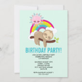 Niedliche Lazy Sloth mit Sun & Rainbow Birthday (Vorderseite)
