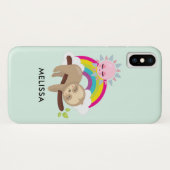 Niedliche Lazy-Sloth mit Sun & Rainbow Case-Mate iPhone Hülle (Rückseite (Horizontal))