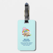 Niedliche Lazy-Sloth mit Sun & Rainbow Gepäckanhänger (Rückseite vertikal)