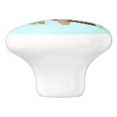 Niedliche Lazy-Sloth mit Sun & Rainbow Keramikknauf (Seitenansicht)