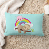 Niedliche Lazy-Sloth mit Sun & Rainbow Lendenkissen (Decke)