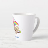 Niedliche Lazy-Sloth mit Sun & Rainbow Milchtasse (Rechte Ecke)