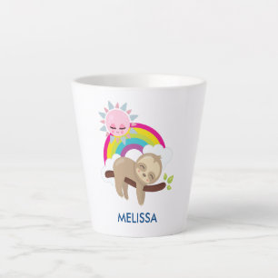 Niedliche Lazy-Sloth mit Sun & Rainbow Milchtasse