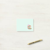 Niedliche Lazy-Sloth mit Sun & Rainbow Post-it Klebezettel (Auf Schreibtisch)