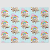 Niedliche Lazy-Sloth mit Sun & Rainbow Seidenpapier (Vorderseite)