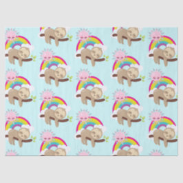 Niedliche Lazy-Sloth mit Sun & Rainbow Seidenpapier