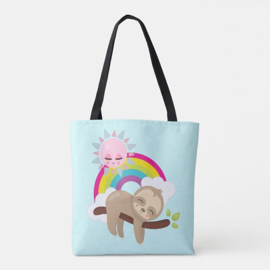 Niedliche Lazy-Sloth mit Sun & Rainbow Tasche (Rückseite)