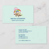Niedliche Lazy-Sloth mit Sun & Rainbow Visitenkarte (Vorne/Hinten)