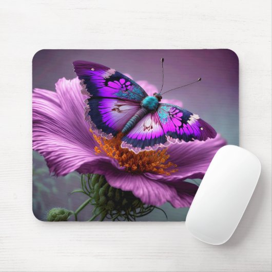 Niedliche, lebendige Schmetterlingsillustrierung Mousepad (Mit Mouse)