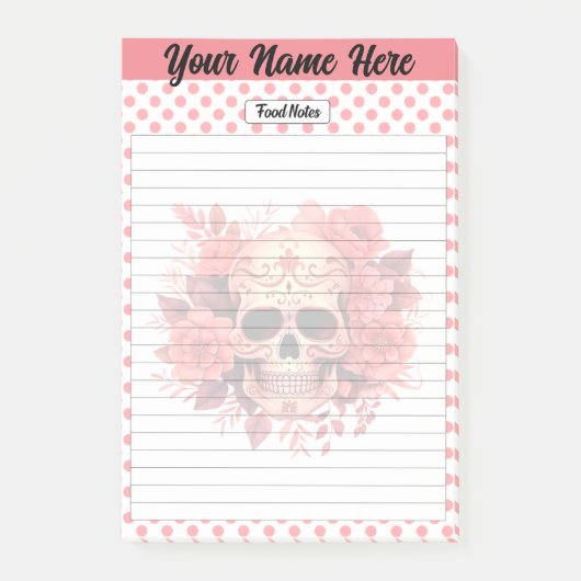 Niedliche Lebensmittel für den Zuckerschädel Post-it Klebezettel (Vorderseite)