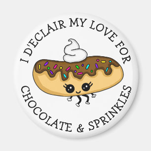 Niedliche Lebensmittelpuppe, Schokolade-Éclair mi Magnet