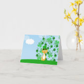 Niedliche lebhaften St Patrick Tageskatze Karte (Gelbe Blume)