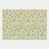 Niedliche Lebkuchen Hütte Grau Minze Creme Pink Geschenkpapier Set (Vorderseite)