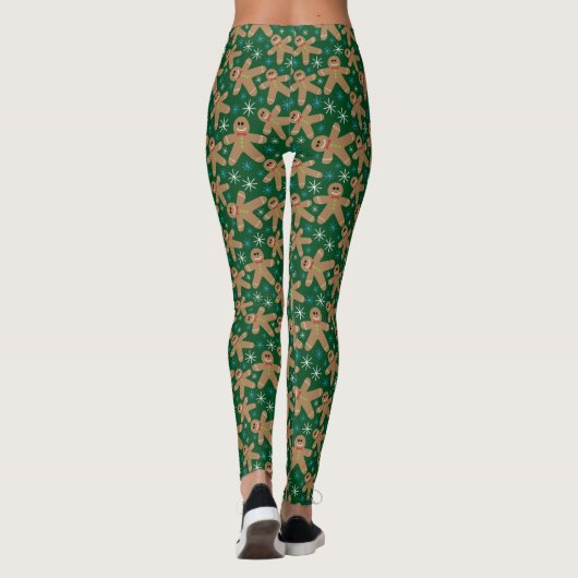 Niedliche Lebkuchen-Mann-Plätzchen Leggings (Rückseite)