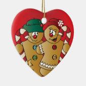 Niedliche Lebkuchen-Paare Keramik Ornament (Rechts)