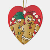 Niedliche Lebkuchen-Paare Keramik Ornament (Links)