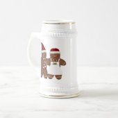 Niedliche Lebkuchen-Paare Stein Bierglas (Vorderseite Links)