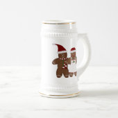 Niedliche Lebkuchen-Paare Stein Bierglas (VorderseiteRechts)