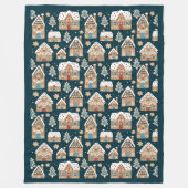 Niedliche Lebkuchenhäuser & Kekse Weihnachten Fleecedecke (Vorderseite)