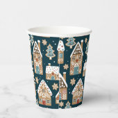 Niedliche Lebkuchenhäuser & Kekse Weihnachten Pappbecher (Rechts)