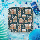 Niedliche Lebkuchenhäuser & Kekse Weihnachten Pappteller (Party)