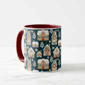 Niedliche Lebkuchenhäuser & Kekse Weihnachten Tasse (Vorderseite Links)