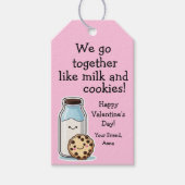 Niedliche Leckerei Valentine "Milch und Cookies" Geschenkanhänger (Vorderseite)
