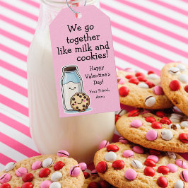 Niedliche Leckerei Valentine "Milch und Cookies" Geschenkanhänger