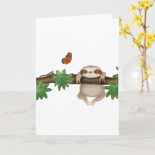 Niedliche leere Babyschleppkarte Karte (Gelbe Blume)