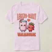 Niedliche Legend Dairy Couple Erdbeeren Milch Vale T-Shirt (Design vorne)