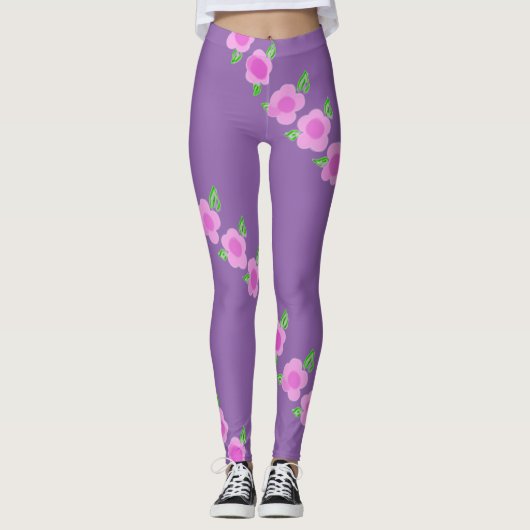 Niedliche Leggings der rosa Blume (Vorderseite)