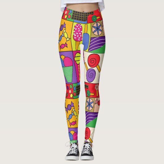 Niedliche Leggings mit Bonbons, Eis, Süßigkeiten I (Vorderseite)