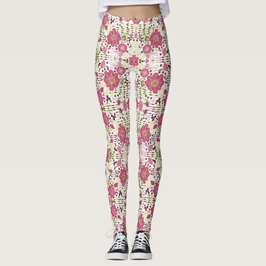 Niedliche Leggings mit klassischem Blumenmuster (Vorderseite)