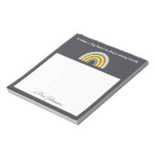 Niedliche Lehrer Boho Rainbow auf Grau Notepad Notizblock (Rotiert)