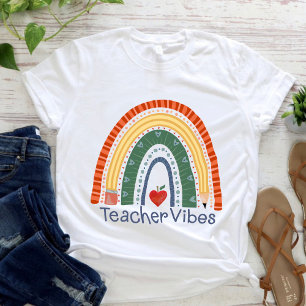 Niedliche Lehrerin Vibes Rainbow Inspirivity T-Shirt