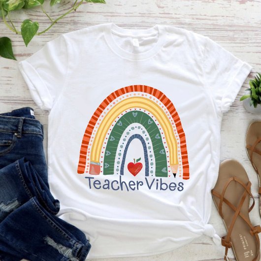 Niedliche Lehrerin Vibes Rainbow Inspirivity T-Shirt