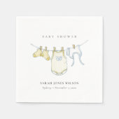 Niedliche, leicht gelbe Babykleide Babydusche Serviette (Vorderseite)