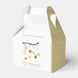 Niedliche, leicht gelbe, neutrale Star-Babydusche Geschenkschachtel