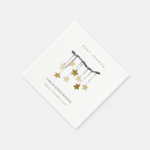 Niedliche, leicht gelbe, neutrale Star-Babydusche Serviette (Ecke)