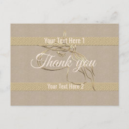 Niedliche Leinen Look Gold Streifen Unicorn Vielen Postkarte