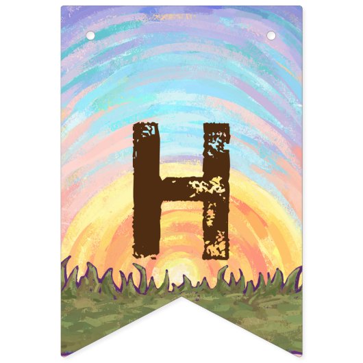 Niedliche Leiter und Schwanz Hippo Birthday Party  Wimpelkette (Zweite Fahne)