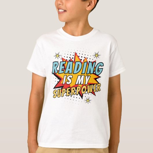Niedliche Lektüre ist das Superpower Kid T-Shirt (Vorderseite)