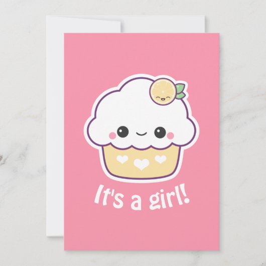 Niedliche Lemon Cupcake Kinderdusche Einladungen (Vorderseite)