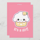 Niedliche Lemon Cupcake Kinderdusche Einladungen (Vorne/Hinten)