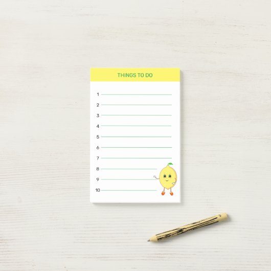 Niedliche Lemon-Dinge Post-it Klebezettel (Auf Schreibtisch)