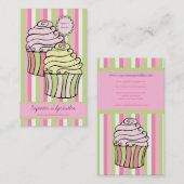 Niedliche Lemon Limon & Pink Cupcakes Business Car Visitenkarte (Vorne/Hinten)